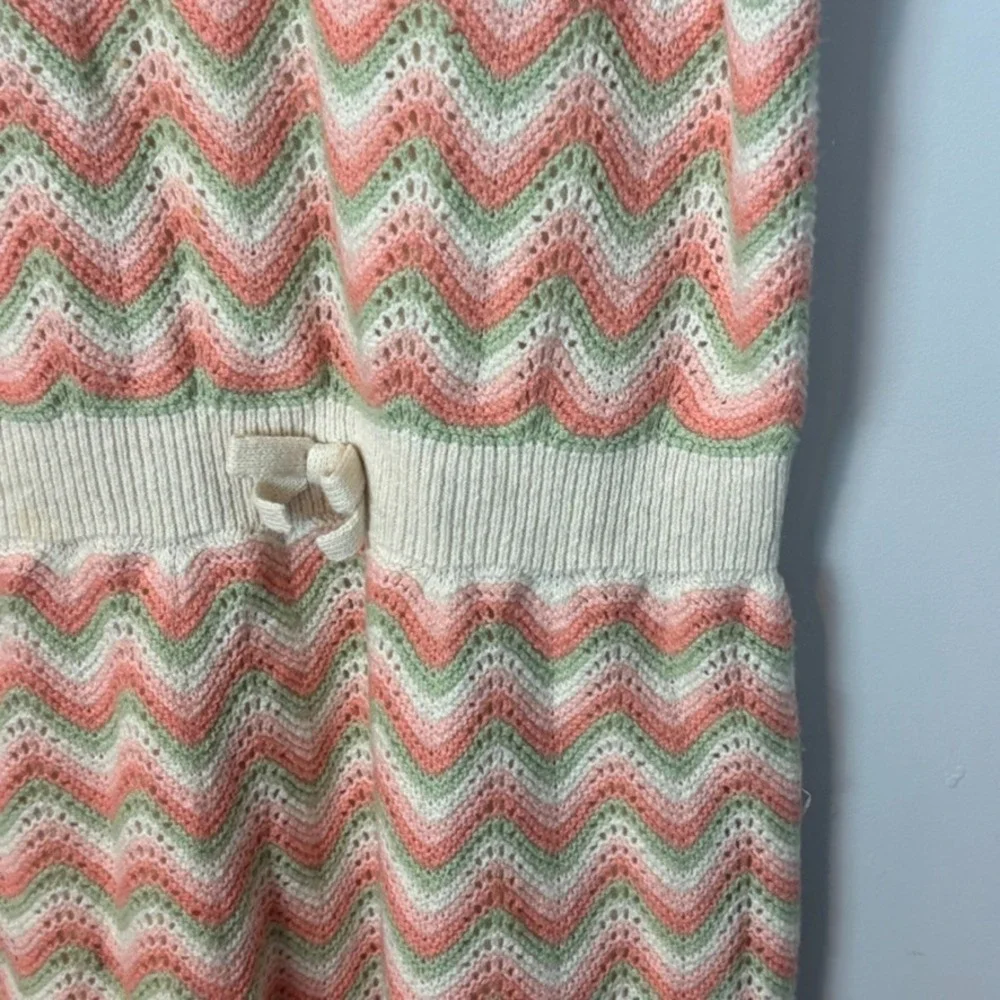 Janie & Jack Girls Orange Striped‎ Crochet Lined Dress Size 16 Spring Colorful